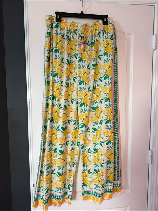 C&C California Pants - Wide Leg Lemon Print Linen Pants